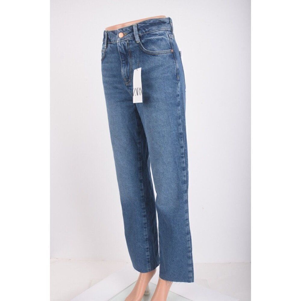 Zara Womens Jeans Denim Blue High Rise Straight Ankle US 2 EU 34 6164/176 NWT - Picture 3 of 7